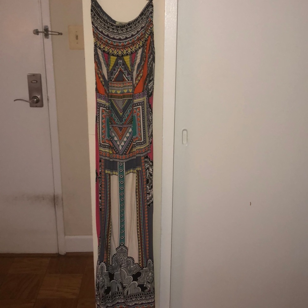 Strapless Multicolor Maxi Dress